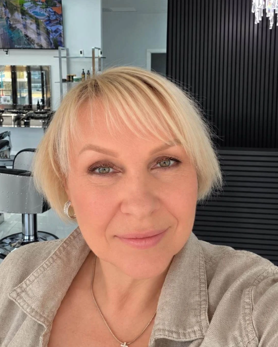 Victoria Ponomarova, owner of Victoria Hair Club, inside her salon